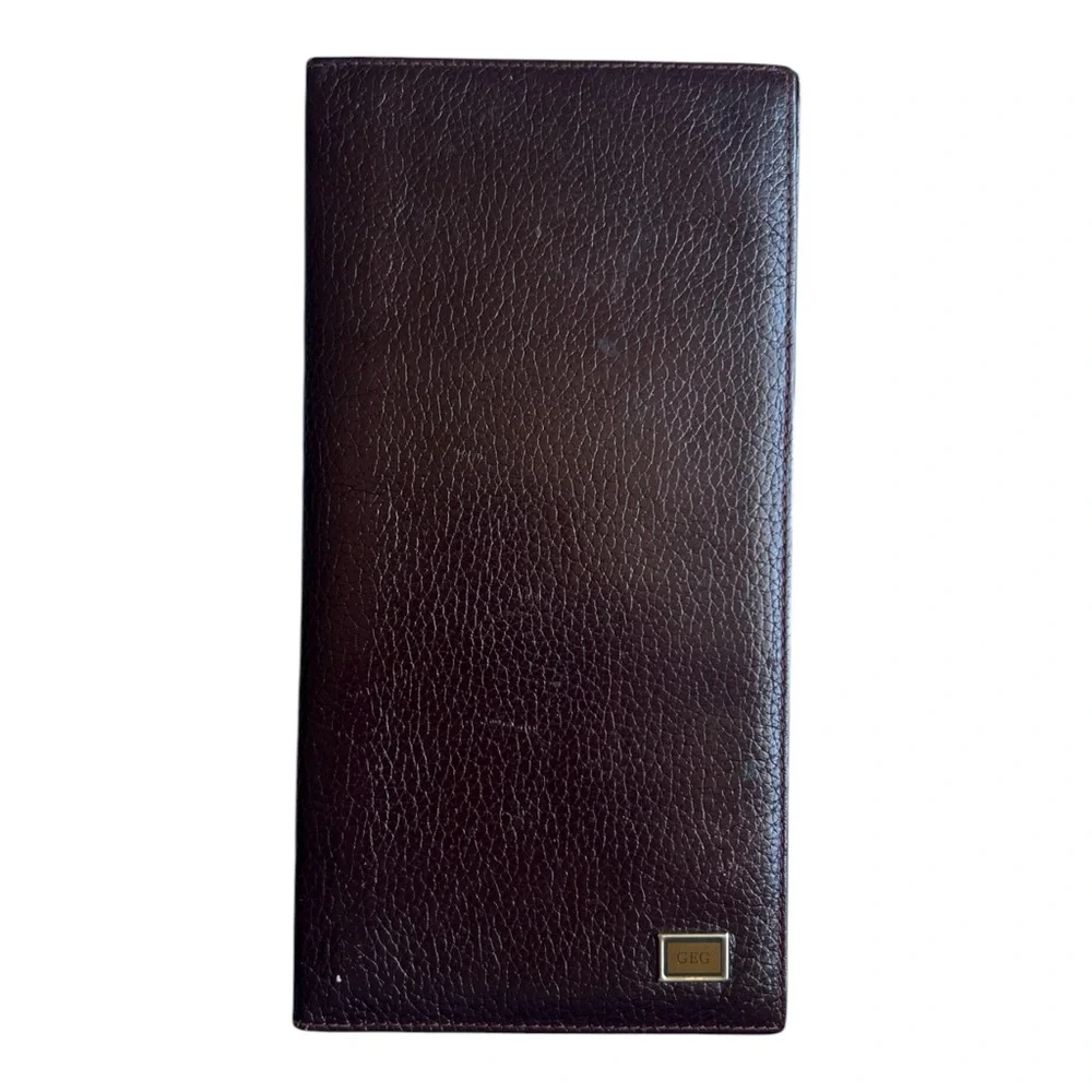 VTG GEG Dark Brown Calf skin Leather made in Spain large Card Holder